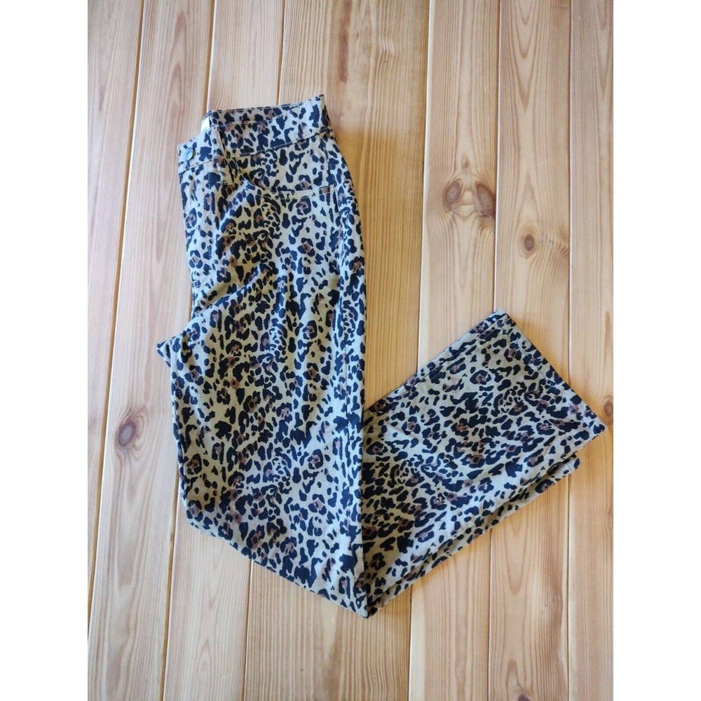 J.Crew Leopard Pants Size 25  XS 0 Denim Crop Jeans Yellow Brown Pattern